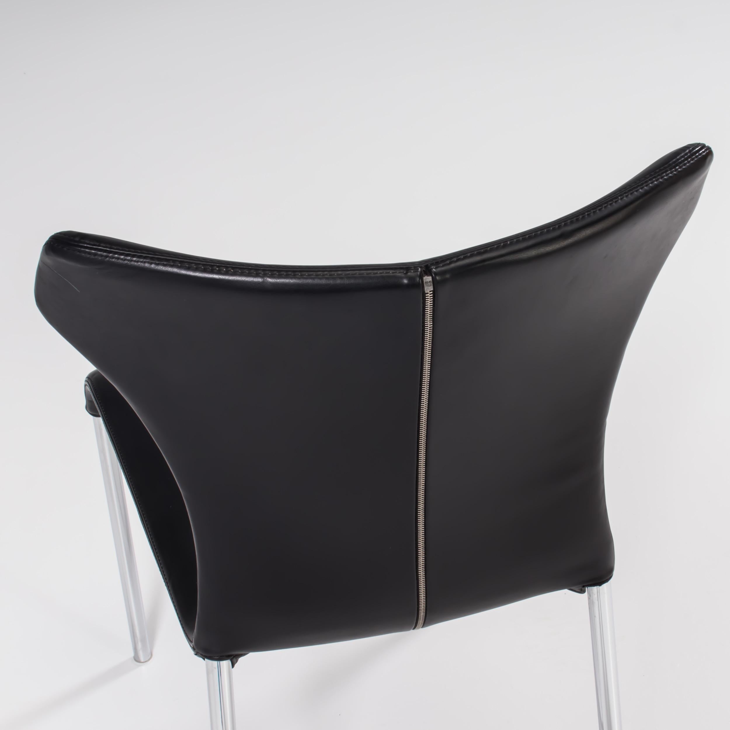 Modern B&B Italia by Naoto Fukasawa Papilio Black Leather Dining Chair
