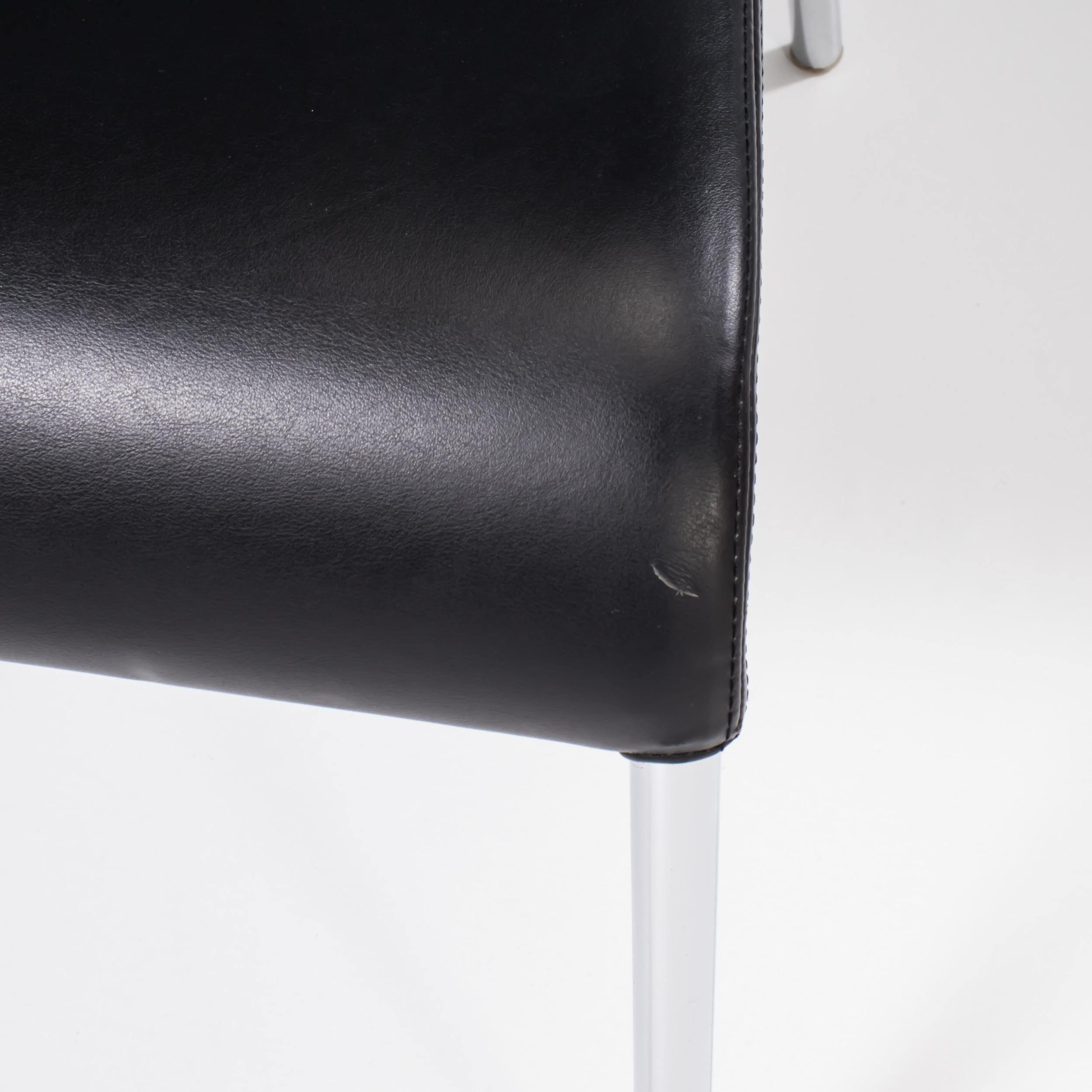 Contemporary B&B Italia by Naoto Fukasawa Papilio Black Leather Dining Chair