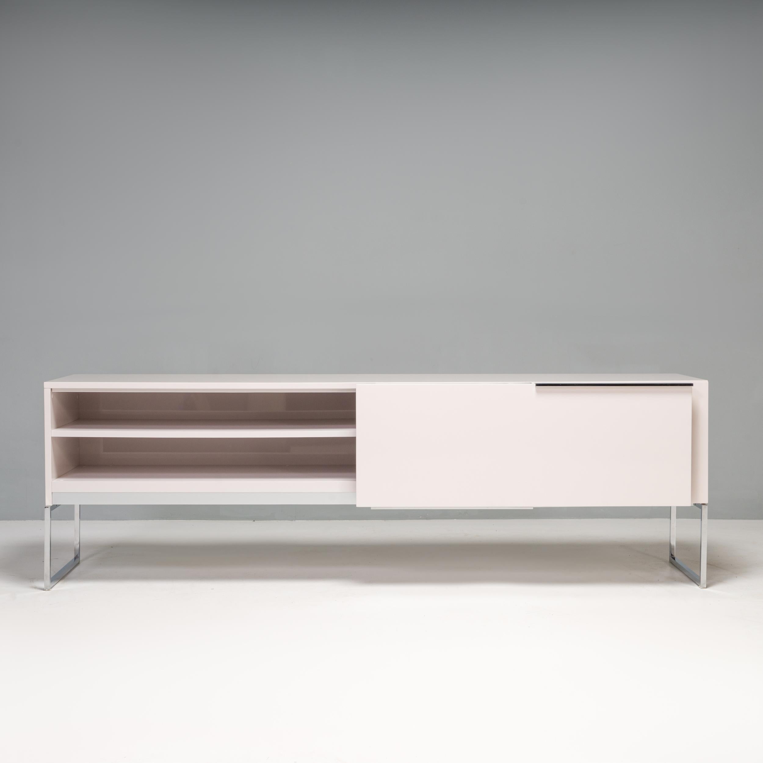 B&B Italia by Paolo Piva White Glossy Athos Wide Sideboard In Good Condition In London, GB