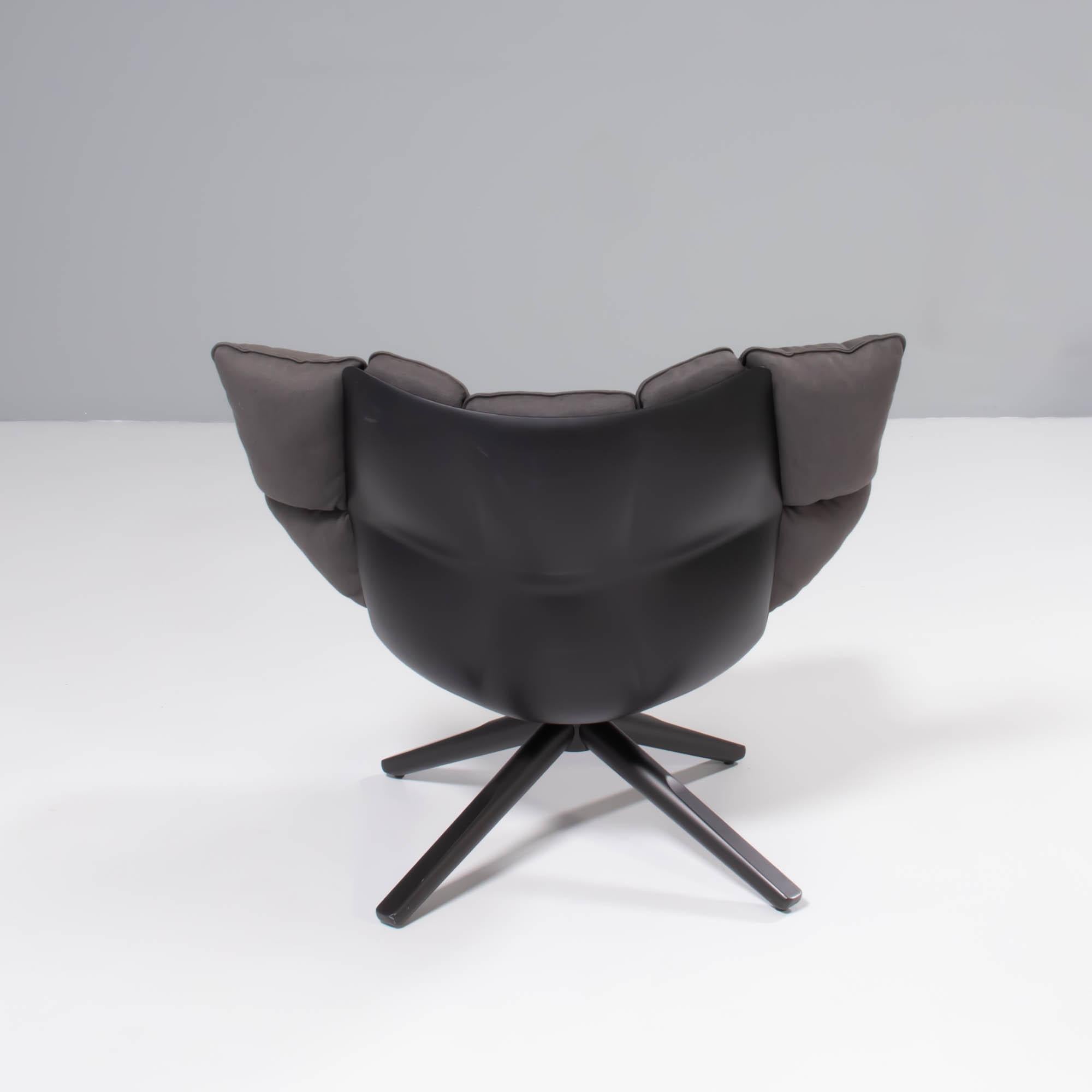 Fabric B&B Italia Husk Grey Chair by Patricia Urquiola 