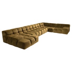 B&B Italia by Patricia Urquiola Olive Green Velvet Tufty Modular Sofa