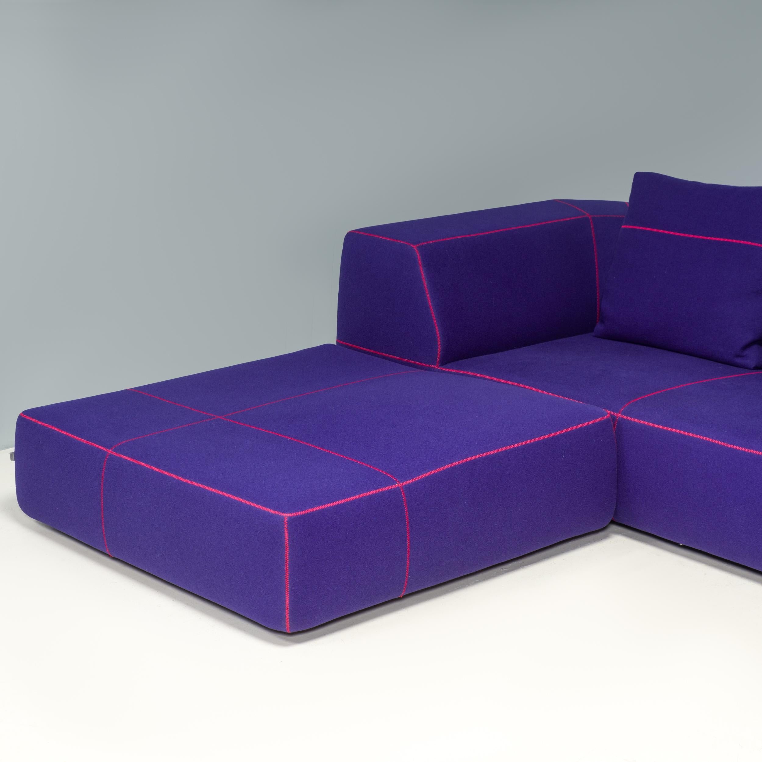 Tissu B&B Italia by Patricia Urquiola Purple Bend Three Pieces Modular Sofa (Canapé modulaire trois pièces)