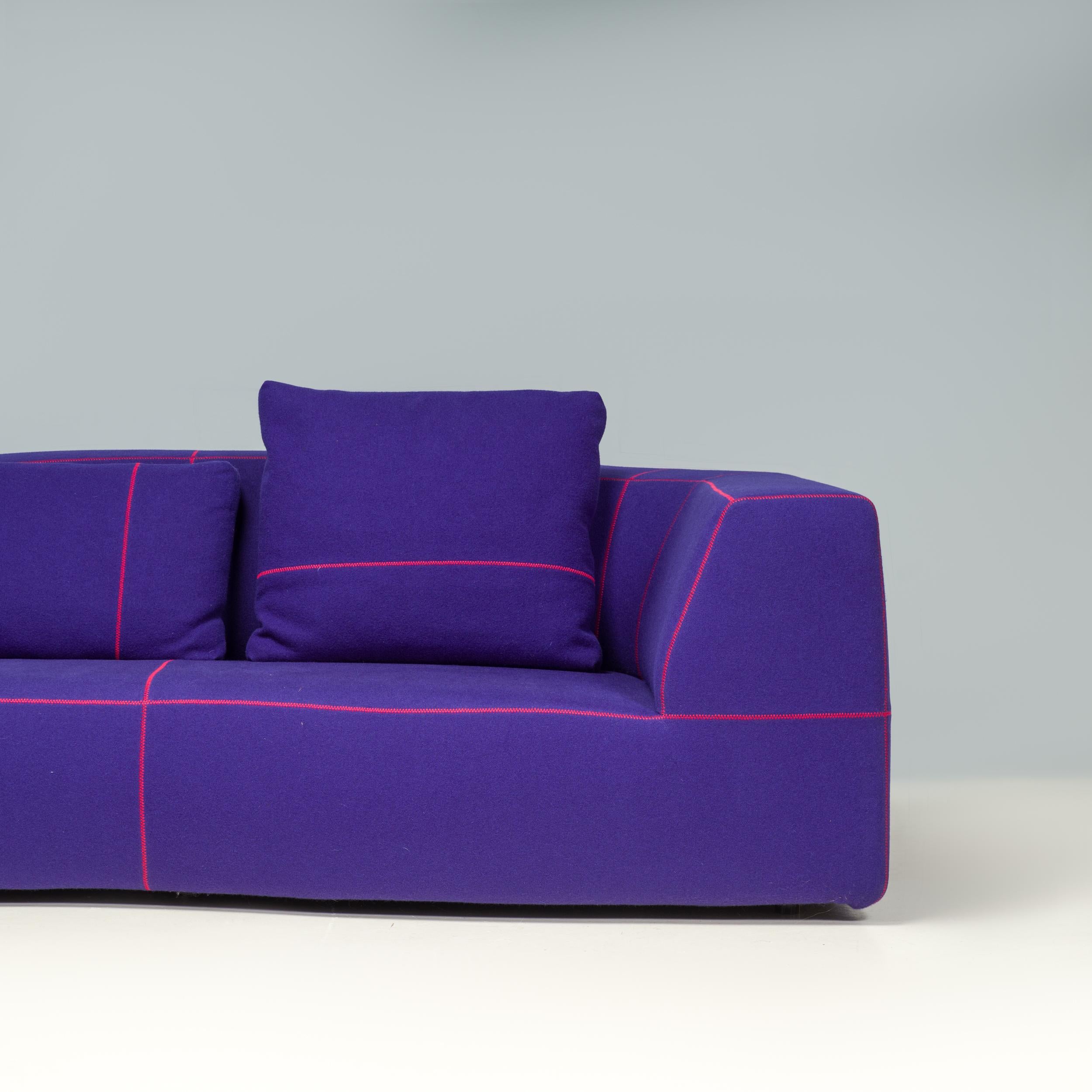 Fabric B&B Italia by Patricia Urquiola Purple Bend Three Piece Modular Sofa