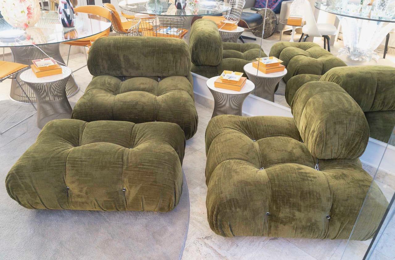 B&B Italia CAMALEONDA Sofá esquinero de 3 módulos Chenilla Enia Verde Oliva en venta