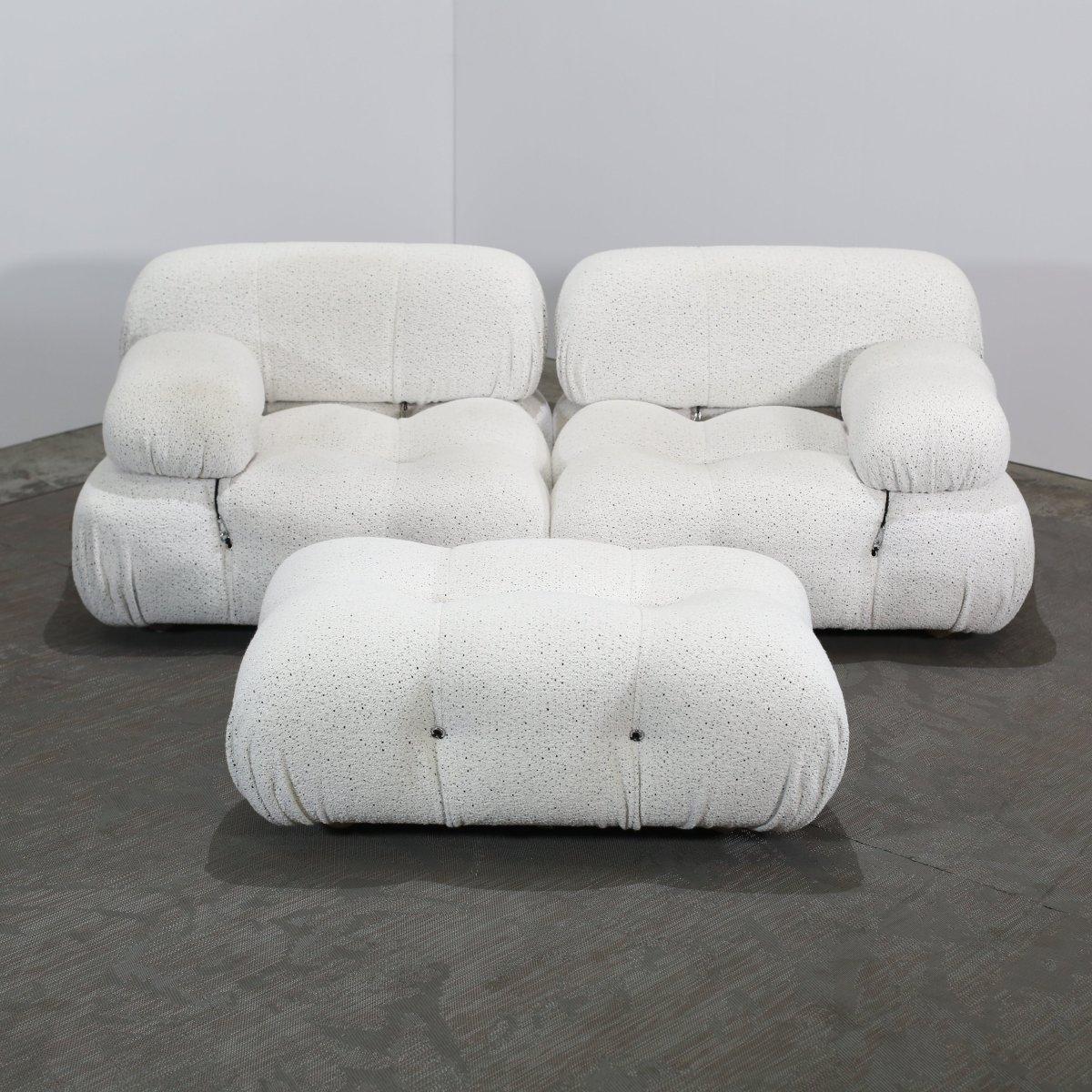 Fabric B&B Italia Camaleonda Modular Sofas and Matching Ottomans For Sale