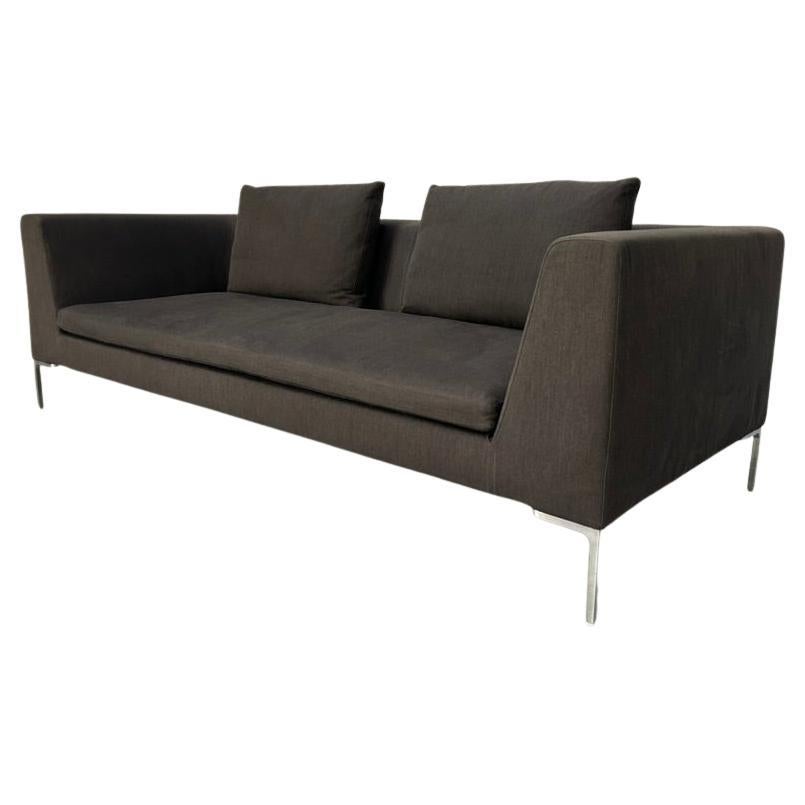 B&B Italia "Charles CH230" Canapé 3 places - En tissu gris foncé