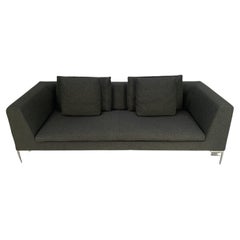 B&B Italia “Charles CH230” 3-Seat Sofa, in Dark Grey Woven Fabric