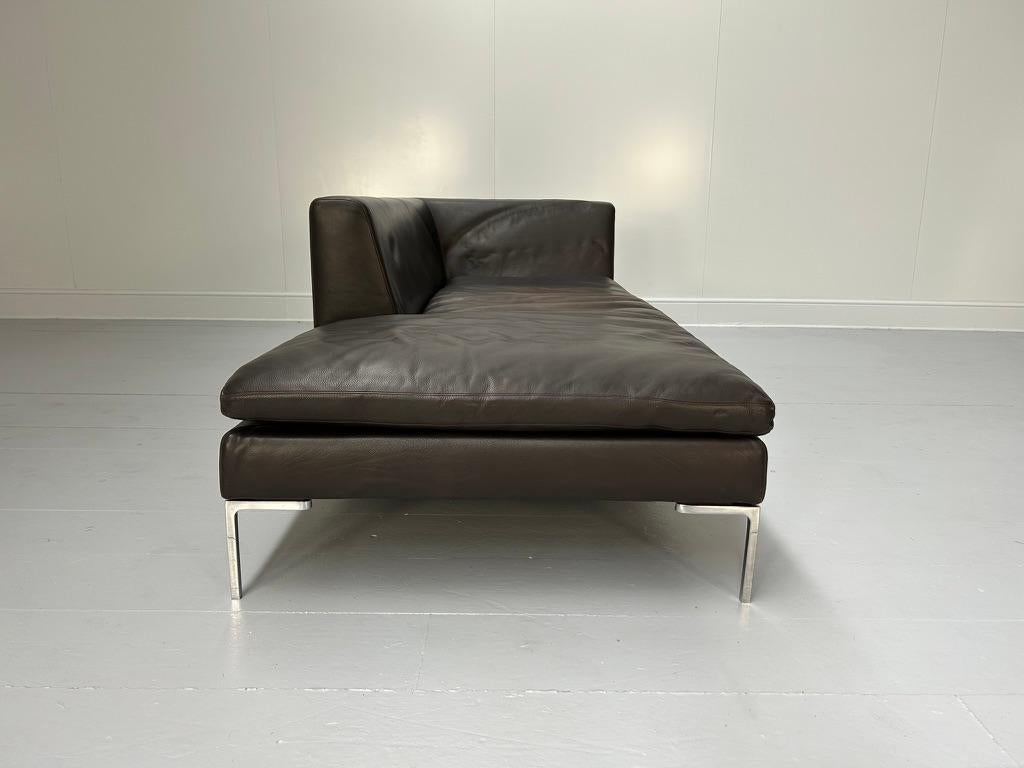 B&B Italia “Charles” Chaise Daybed Sofa – In Brown “Gamma” Leather For Sale 1