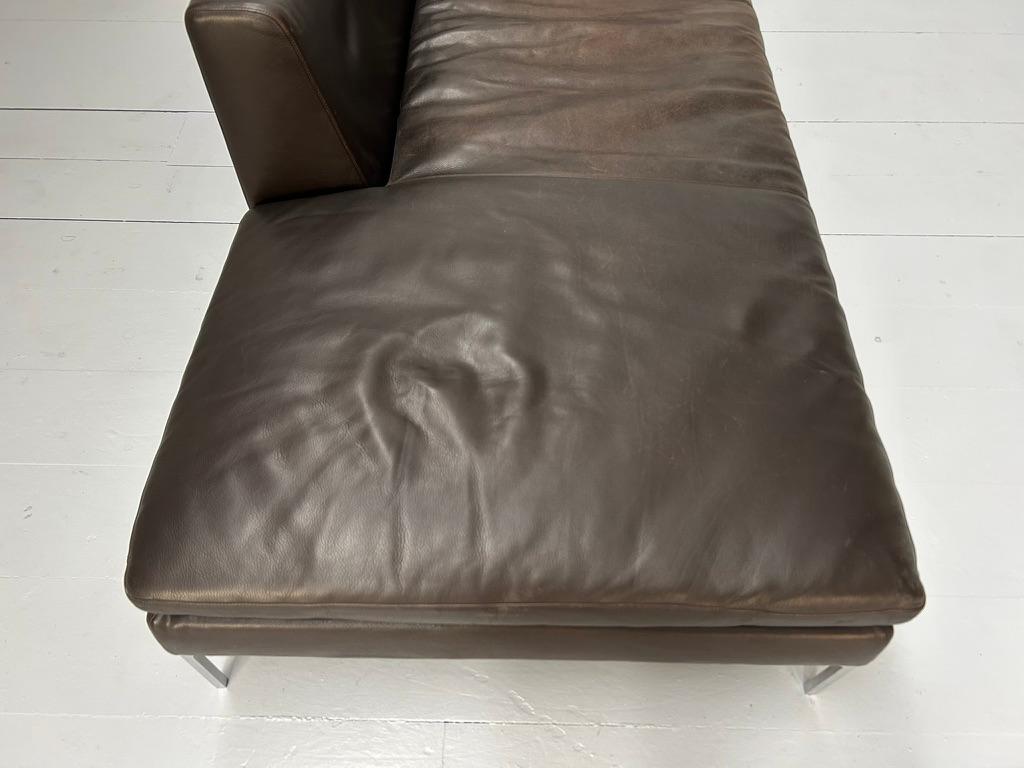 B&B Italia “Charles” Chaise Daybed Sofa – In Brown “Gamma” Leather For Sale 4