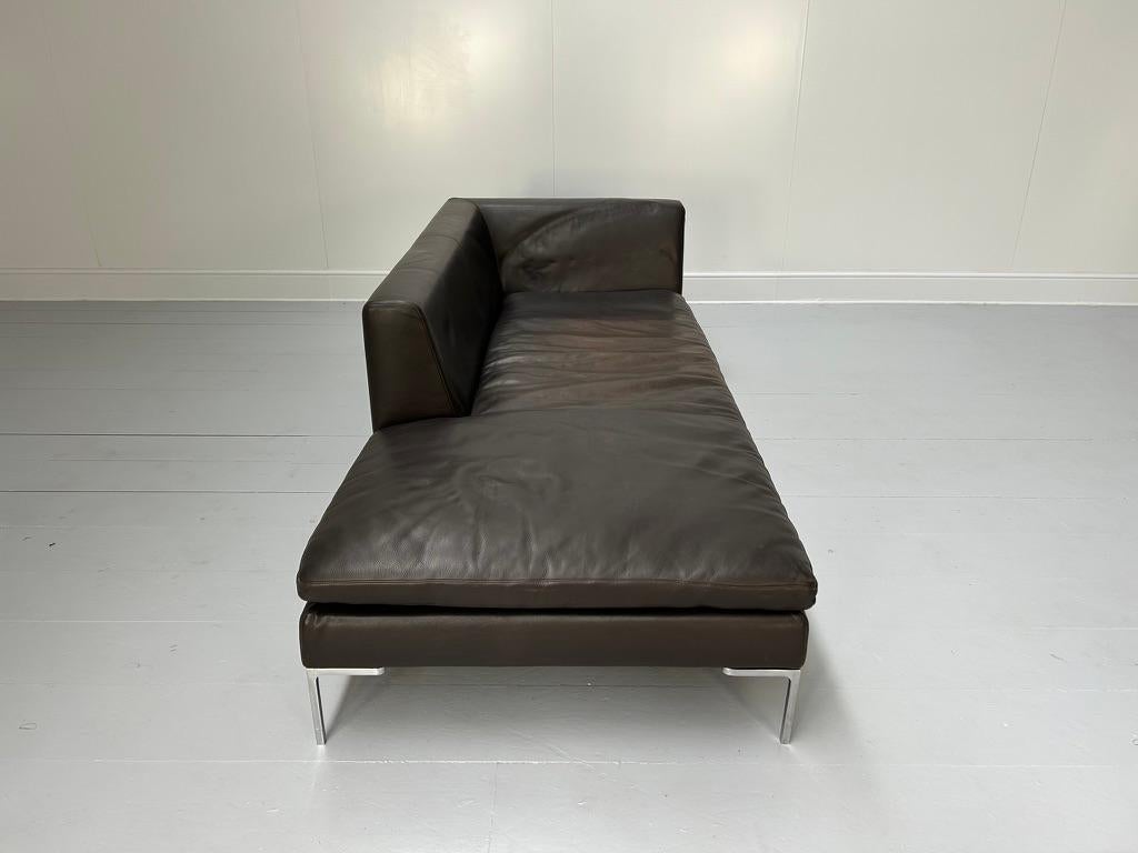 B&B Italia “Charles” Chaise Daybed Sofa – In Brown “Gamma” Leather For Sale 5