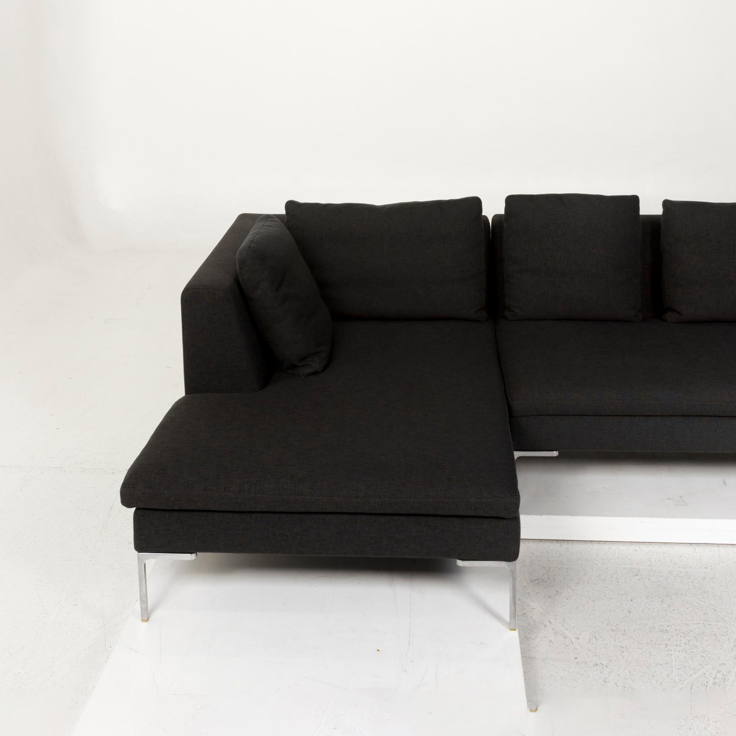 Italian B&B Italia Charles Fabric Sofa Green Corner Sofa