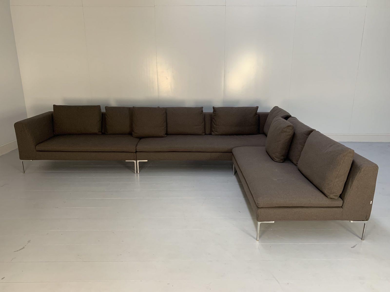 Charles L-förmiges Sofa aus beigefarbenem Serra-Kaschmir von B&B Italia (21. Jahrhundert und zeitgenössisch) im Angebot