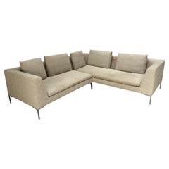 B&B Italia "Charles" L-Shape Sectional Sofa - In Woven Linen