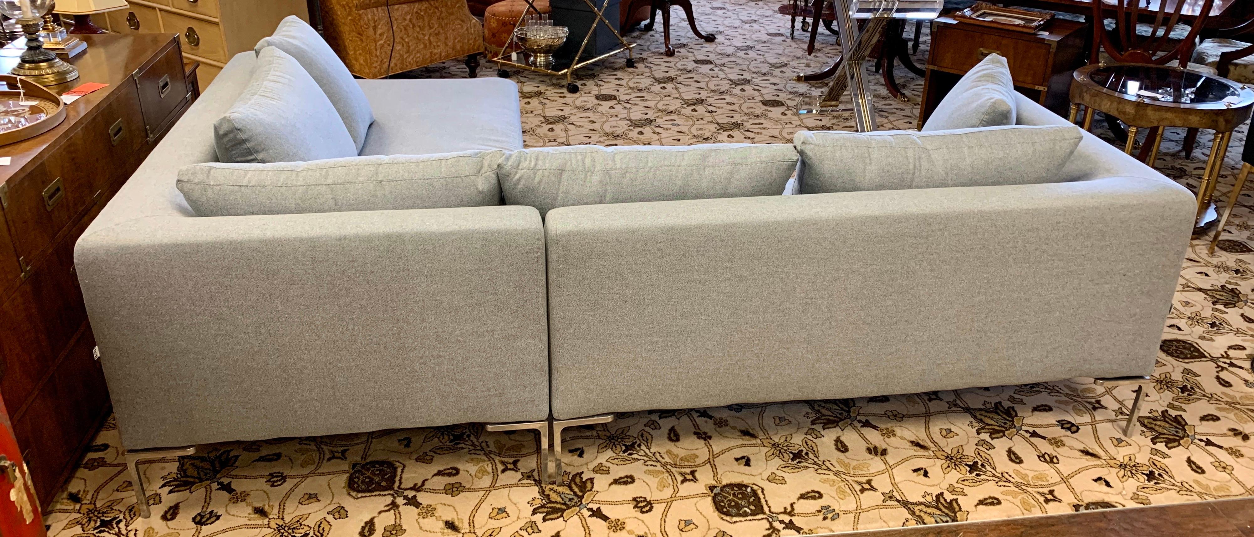 B&B Italia Charles Sectional Sofa by Antonio Citterio Newly Upholstered 4