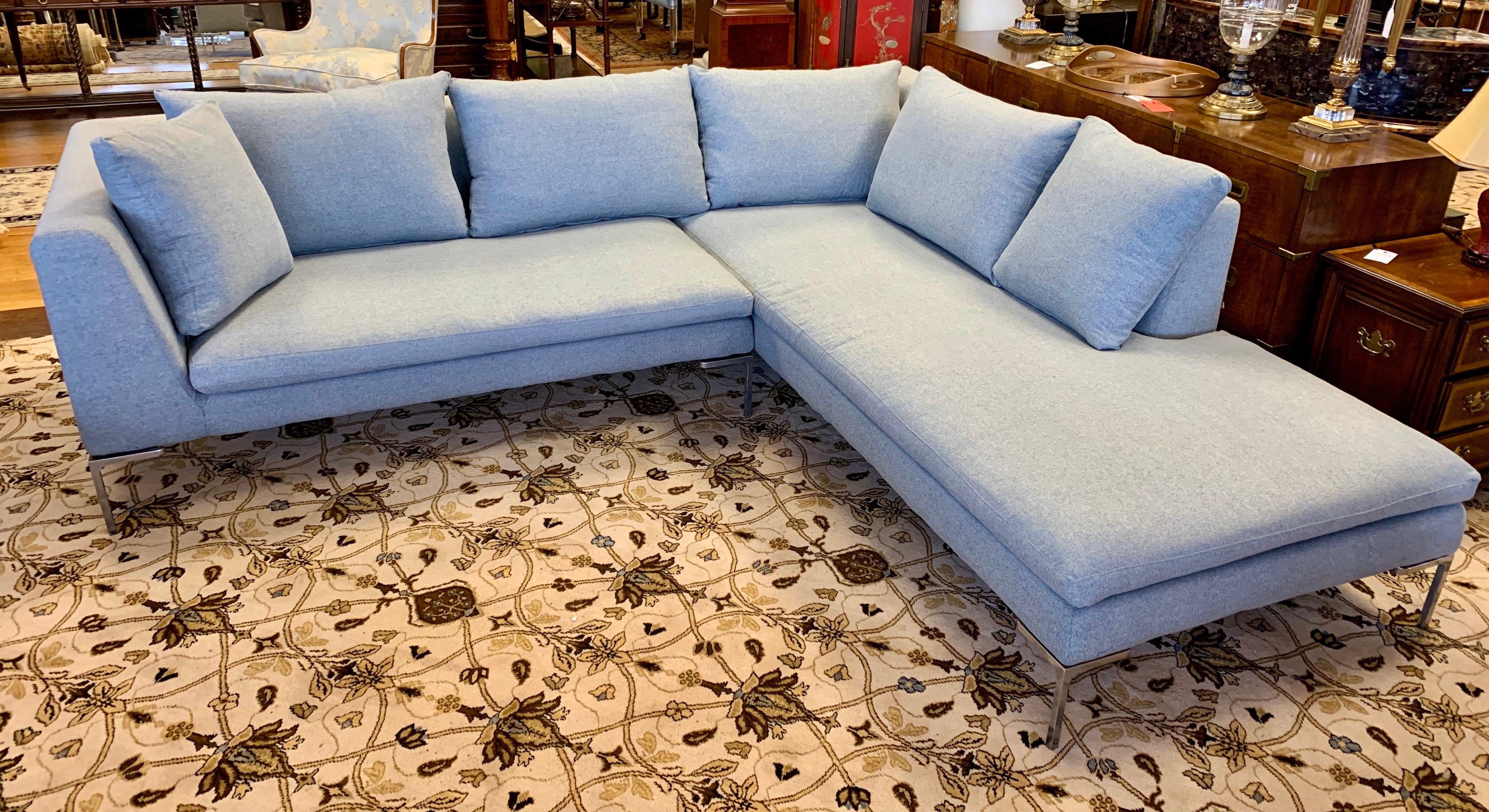 Italian B&B Italia Charles Sectional Sofa by Antonio Citterio Newly Upholstered
