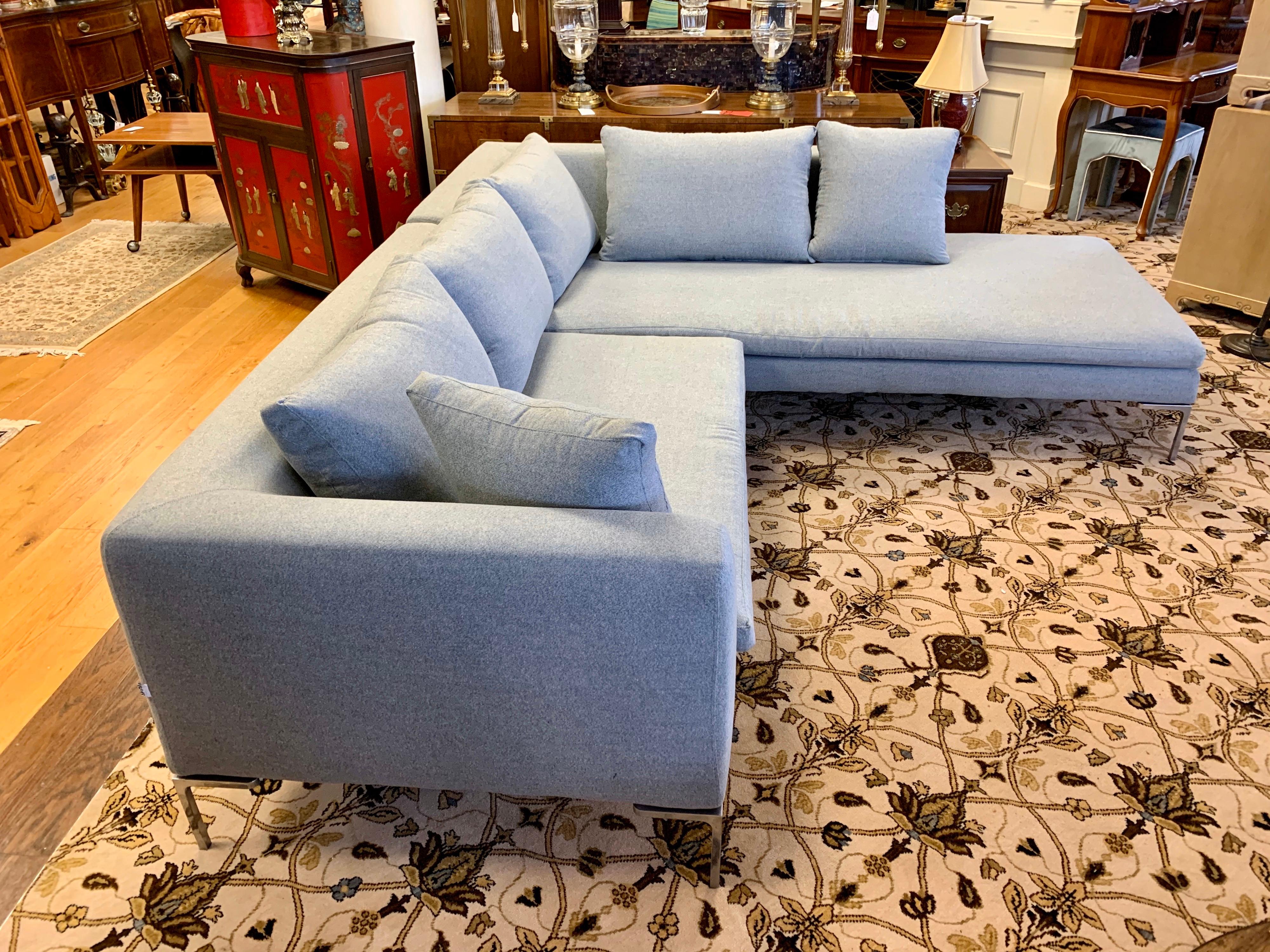 B&B Italia Charles Sectional Sofa by Antonio Citterio Newly Upholstered 2