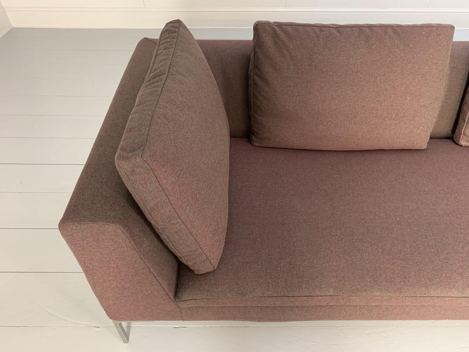 B&B Italia “Charles” Sofa, 4-Seat Sectional, in Purple Wool For Sale 1
