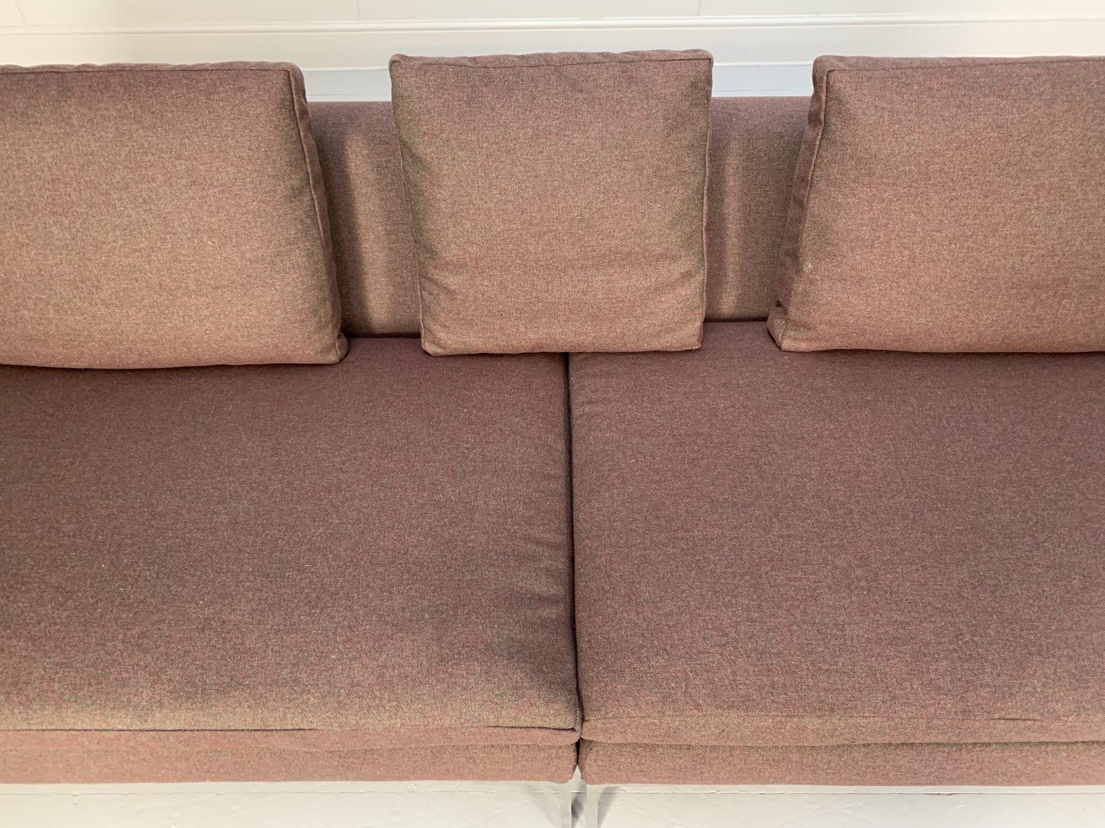 B&B Italia “Charles” Sofa, 4-Seat Sectional, in Purple Wool For Sale 3