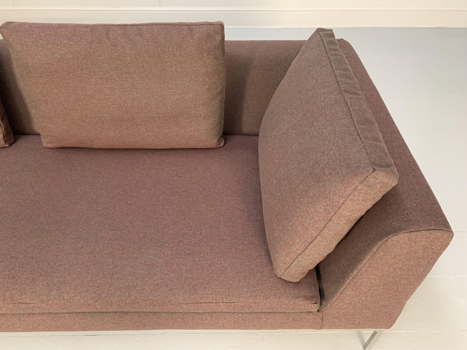 B&B Italia “Charles” Sofa, 4-Seat Sectional, in Purple Wool For Sale 5