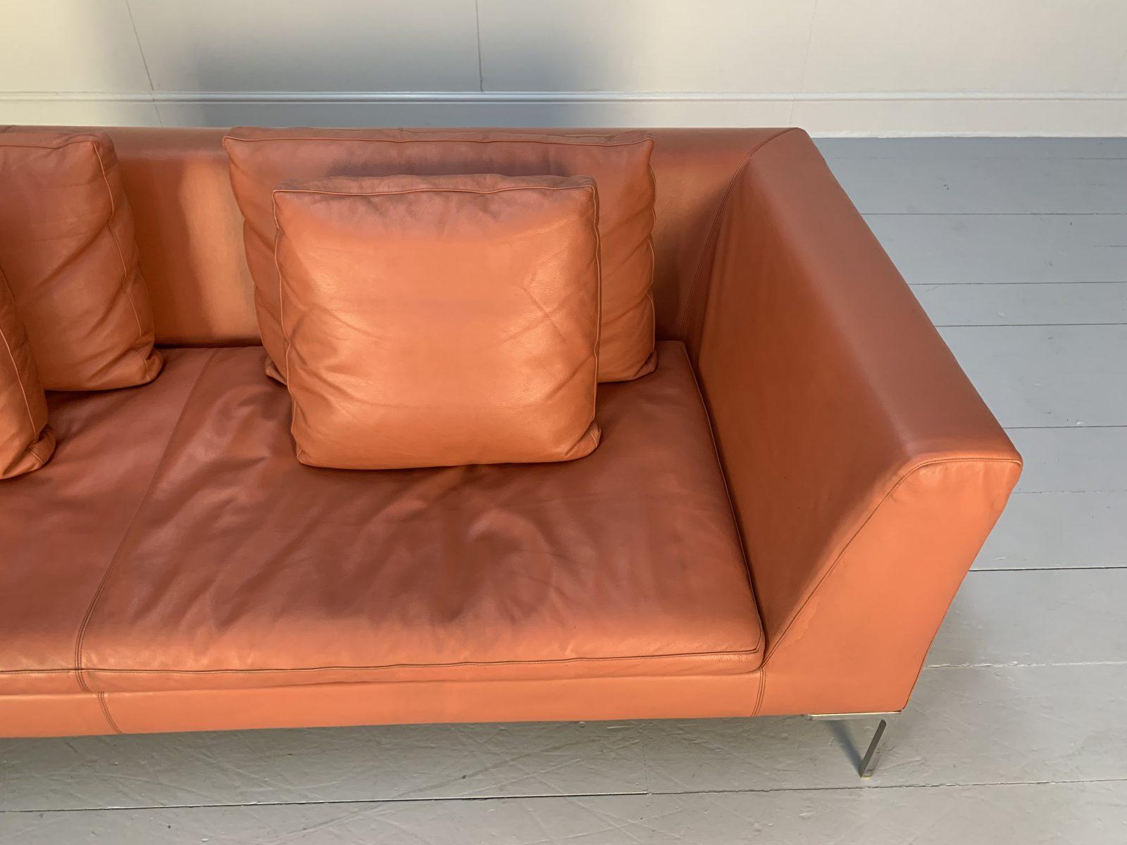 B&B Italia “Charles” Sofa – “CH230” 3-Seat – In Dark Pink “Gamma” Leather For Sale 8