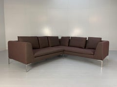 B&B Italia “Charles” Sofa, L-Shape Sectional, in Purple Wool