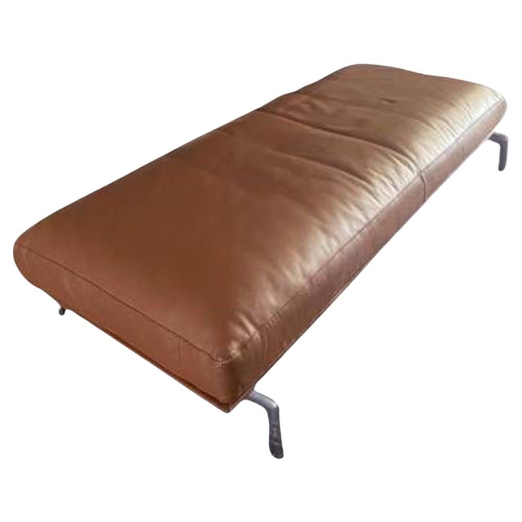B&B Italia Chocolate Brown Leather Chaise by Antonio Citterio_Diesis Daybed For Sale