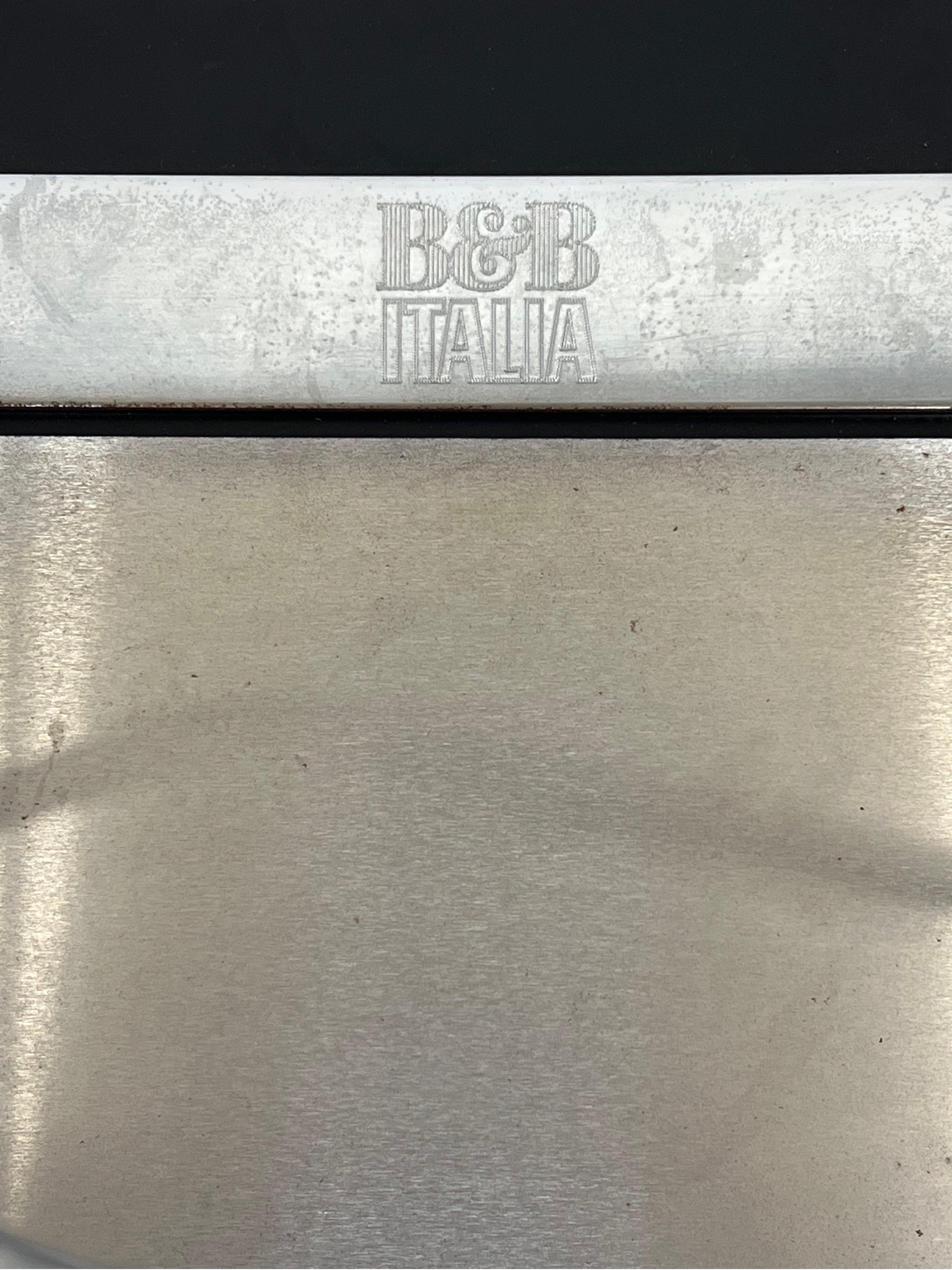 B&B Italia Chrome Wire and Smoked Glass Side Table, 1980s 4
