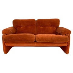 Used B&B Italia "Coronado" 2-Seat Sofa - In Orange Velvet - RRP £6000