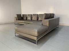 B&B Italia "Dadone" L-Shape Sofa - in Mid-Grey "Gamma" Leather