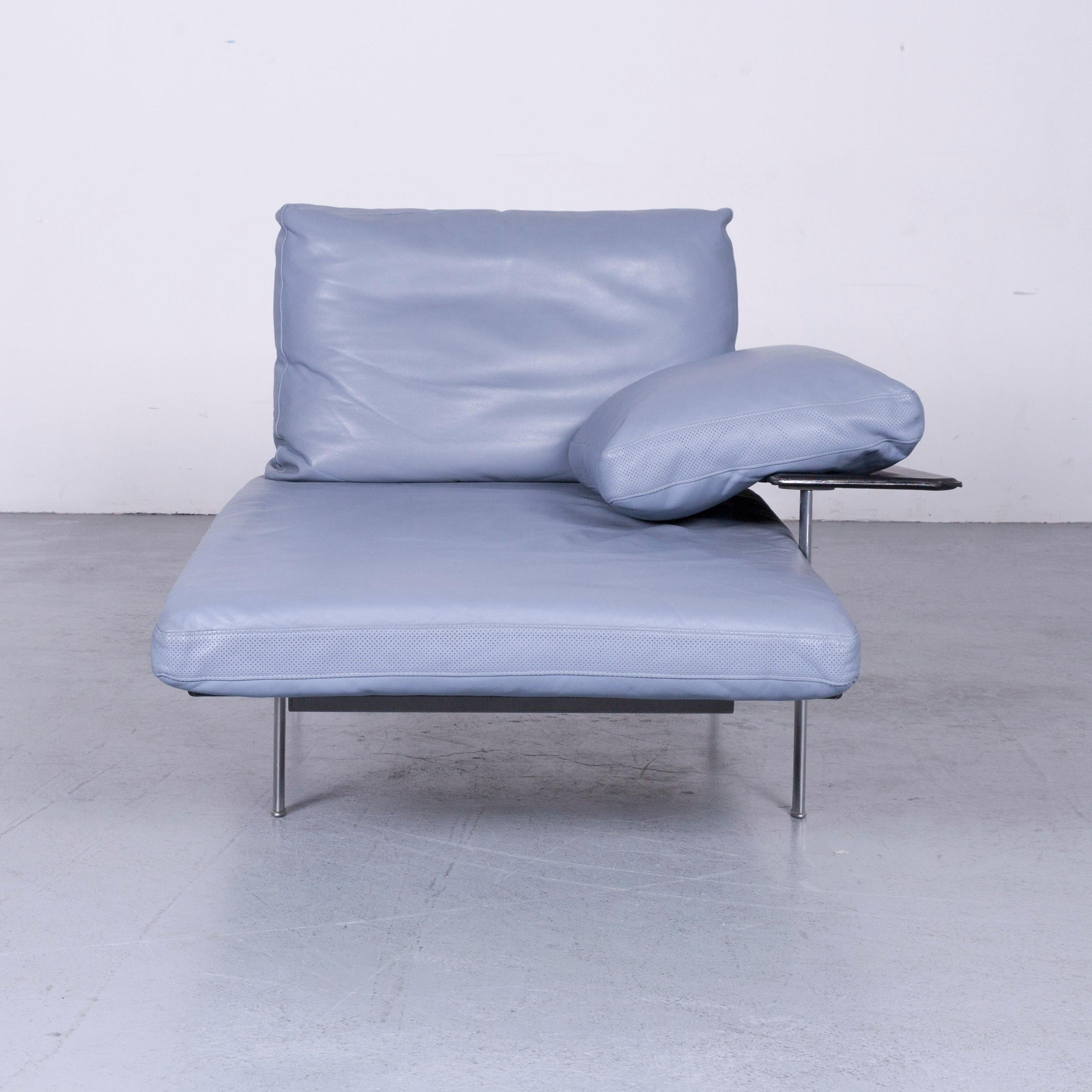 B&B Italia Designer Recamier Blau Leder Chaise Lounge Couch Modern (Italienisch)