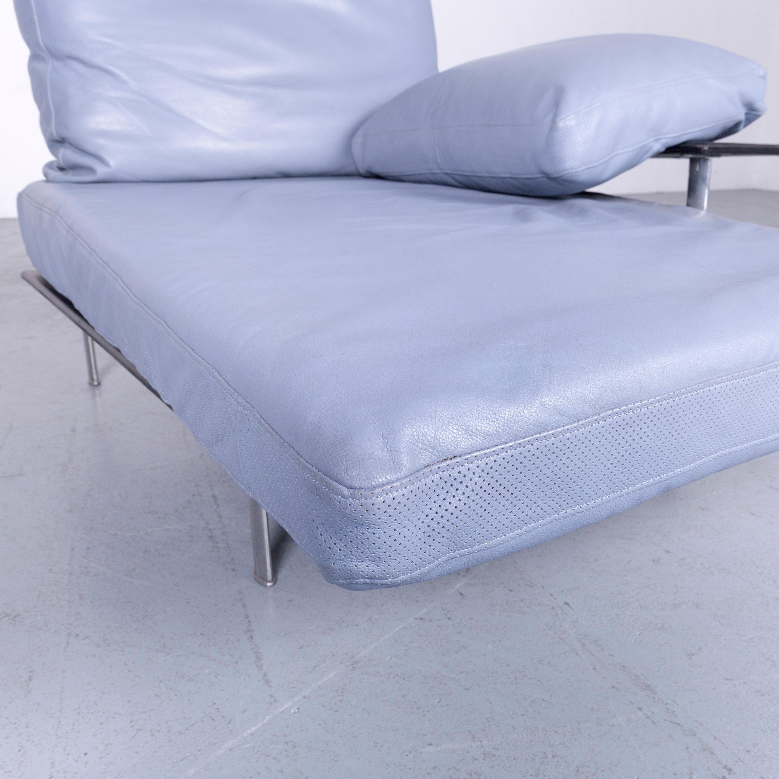B&B Italia Designer Recamier Blau Leder Chaise Lounge Couch Modern (21. Jahrhundert und zeitgenössisch)
