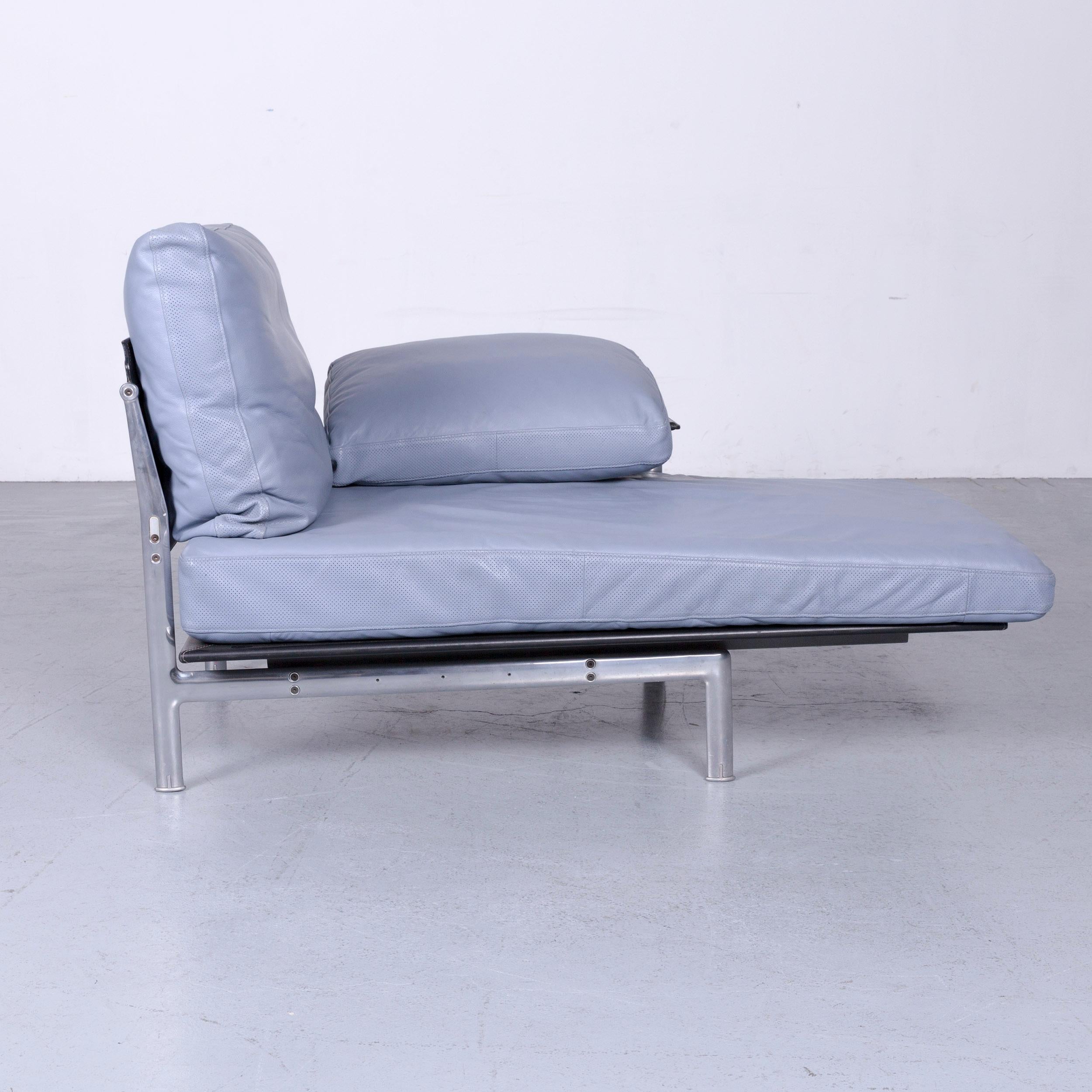 B&B Italia Designer Recamier Blau Leder Chaise Lounge Couch Modern 2