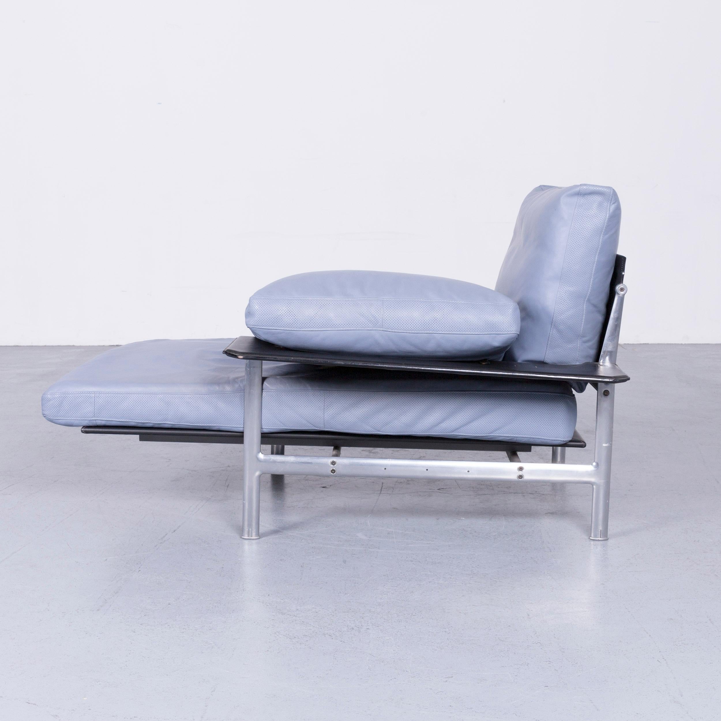 B&B Italia Designer Recamier Blau Leder Chaise Lounge Couch Modern 4