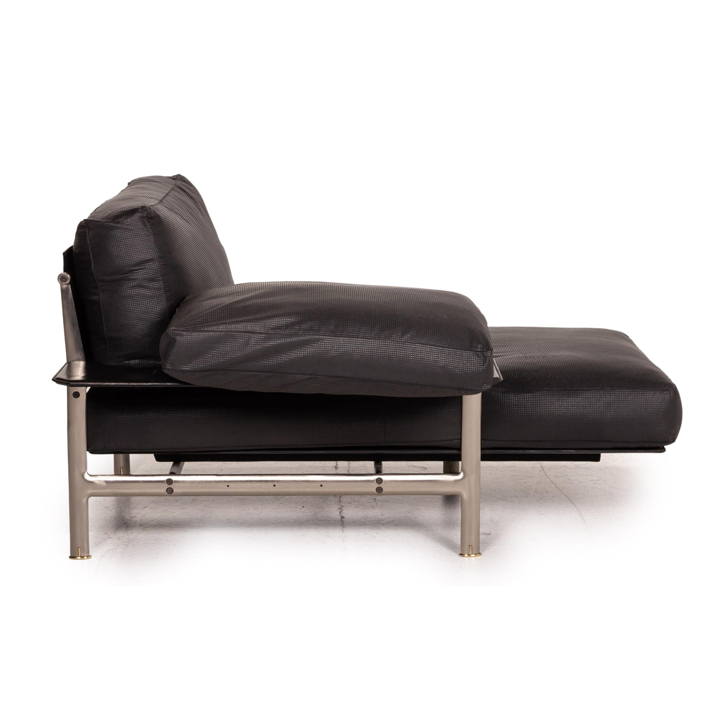 B&B Italia Diesis Leather Lounger Black Sofa 4