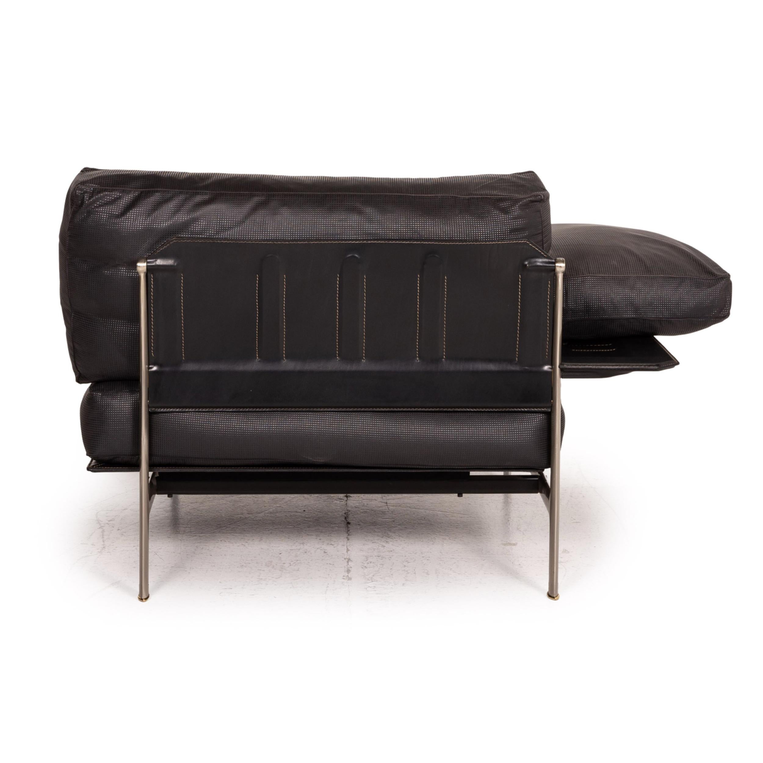 B&B Italia Diesis Leather Lounger Black Sofa 5