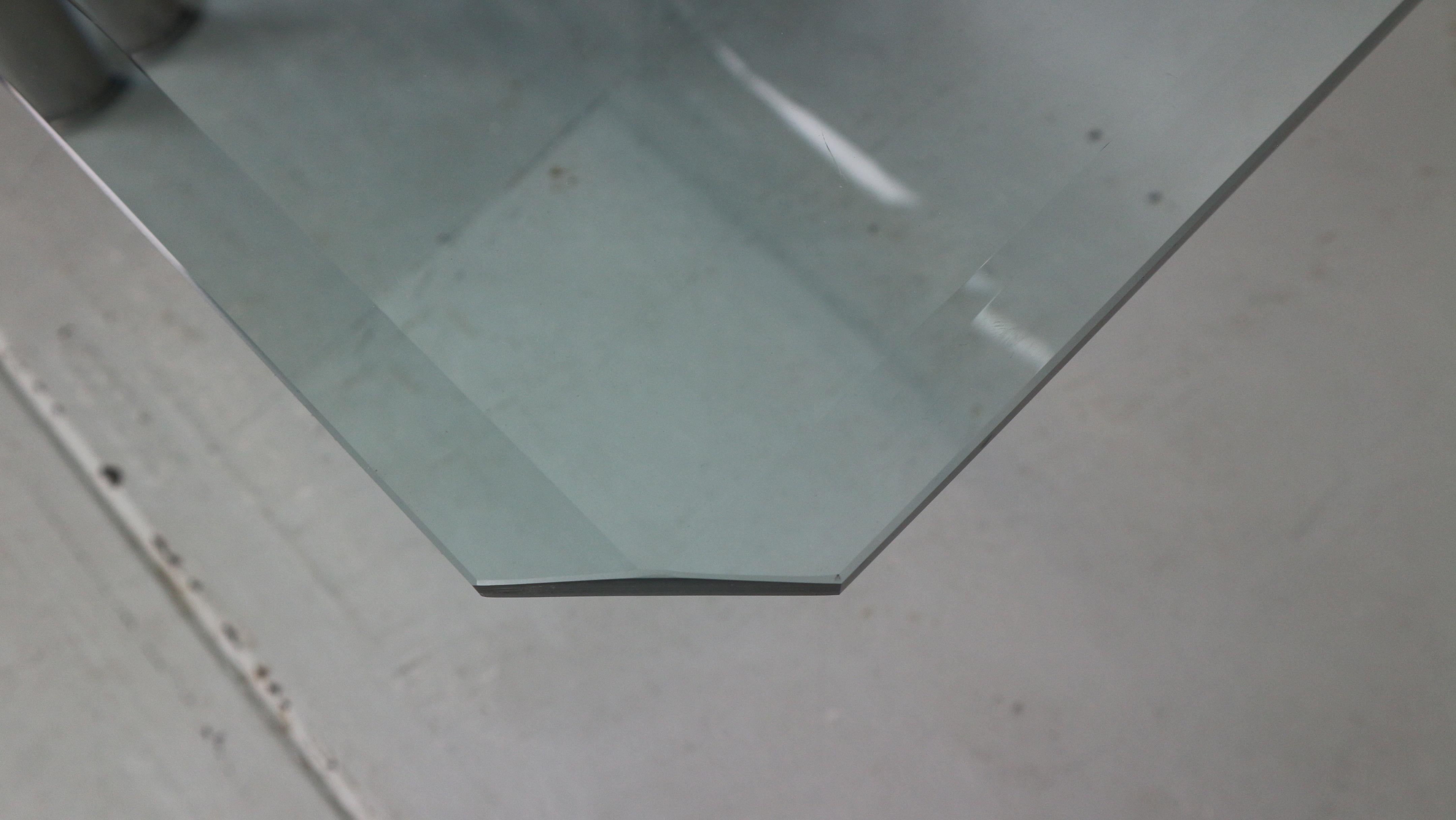 B&B Italia 'Diesis' Two-Tier Glass and Leather Coffee Table by Antonio Citterio 4