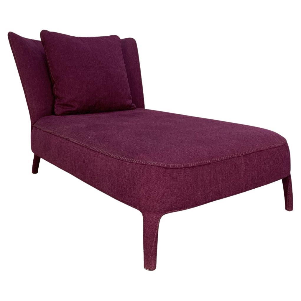 B&B Italia “Febo” Chaise Lounge Sofa in Violet “Enia” Chenille For Sale