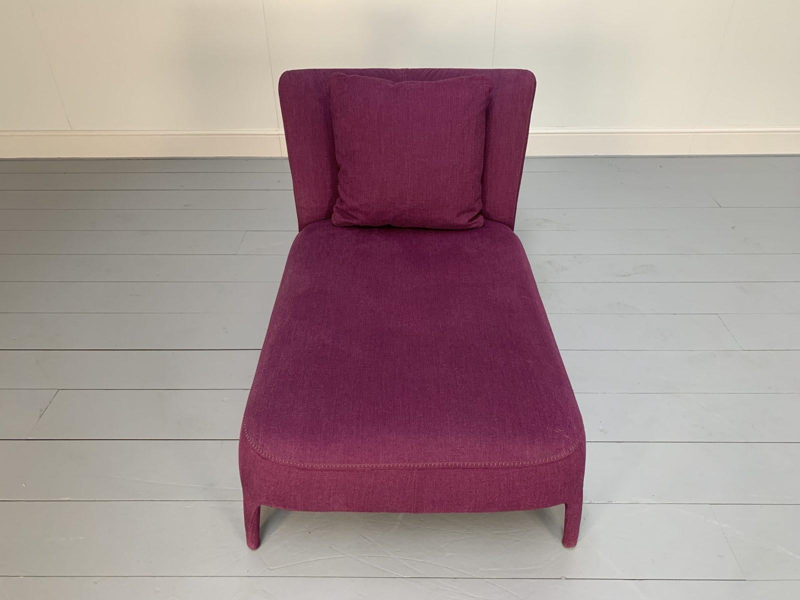 Contemporary B&B Italia “Febo” Chaise Lounge Sofa in Violet “Enia” Chenille For Sale