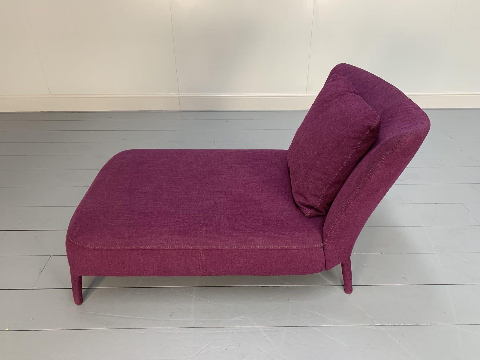 B&B Italia “Febo” Chaise Lounge Sofa in Violet “Enia” Chenille For Sale 1