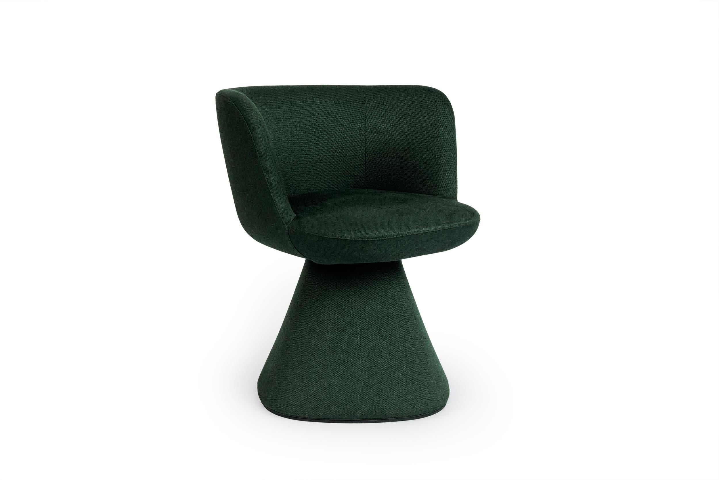 green swivel dining chair