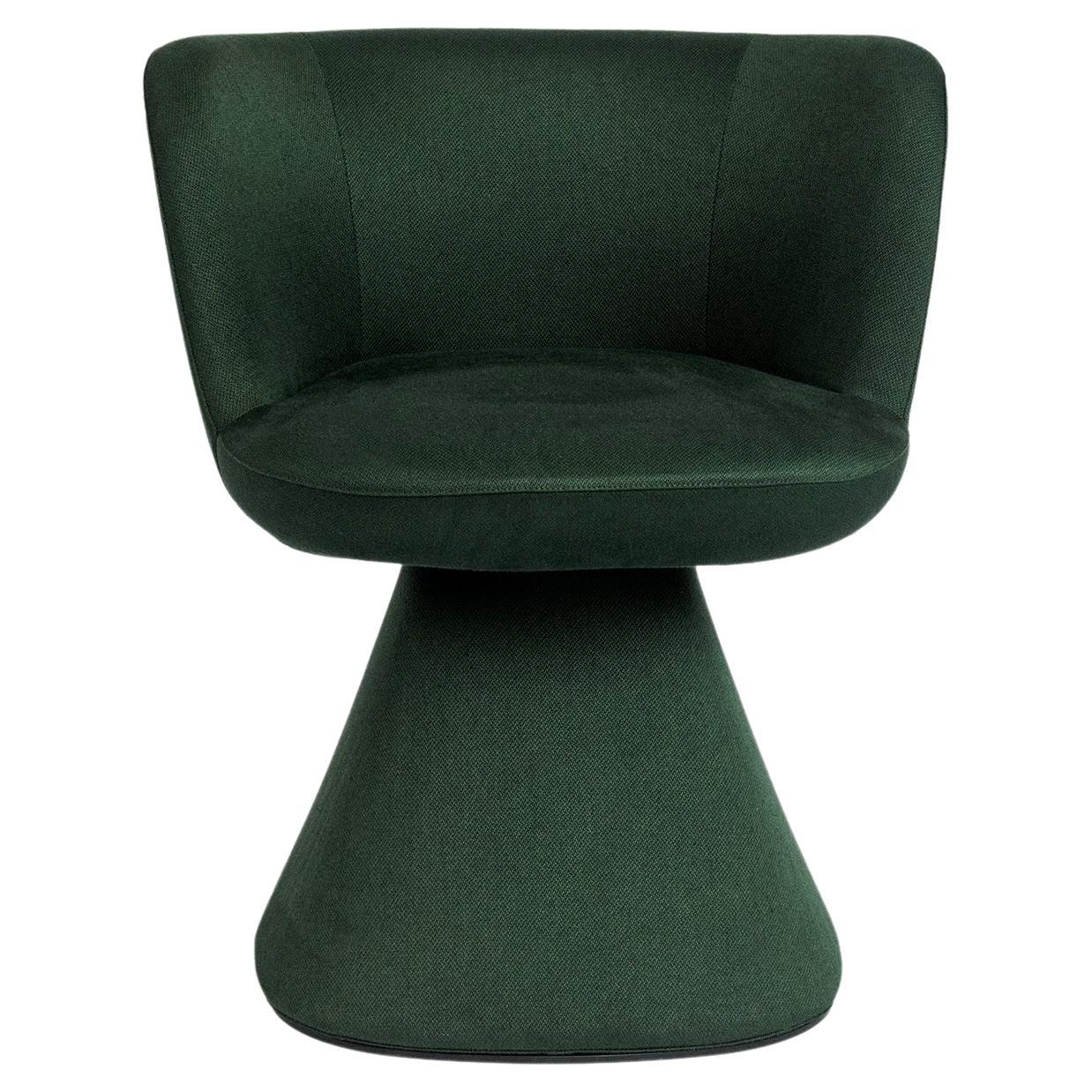 B&B Italia fauteuil de salle à manger Flair O' pivotant en satin vert forêt, disponible maintenant