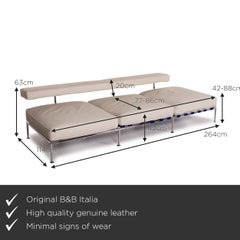B&B Italia Free Time Leather Lounger White Daybed Sleeping Function Sofa Bed