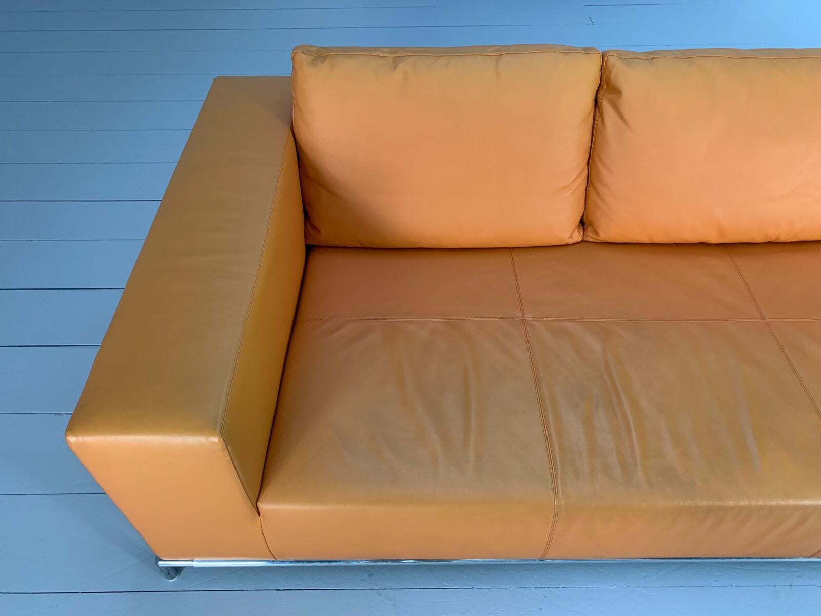 B&B Italia “George” 3-Seat Sofa – In Tan Orange “Gamma” Leather 6
