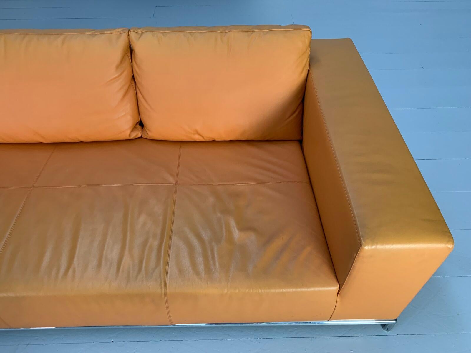 B&B Italia “George” 3-Seat Sofa – In Tan Orange “Gamma” Leather 7
