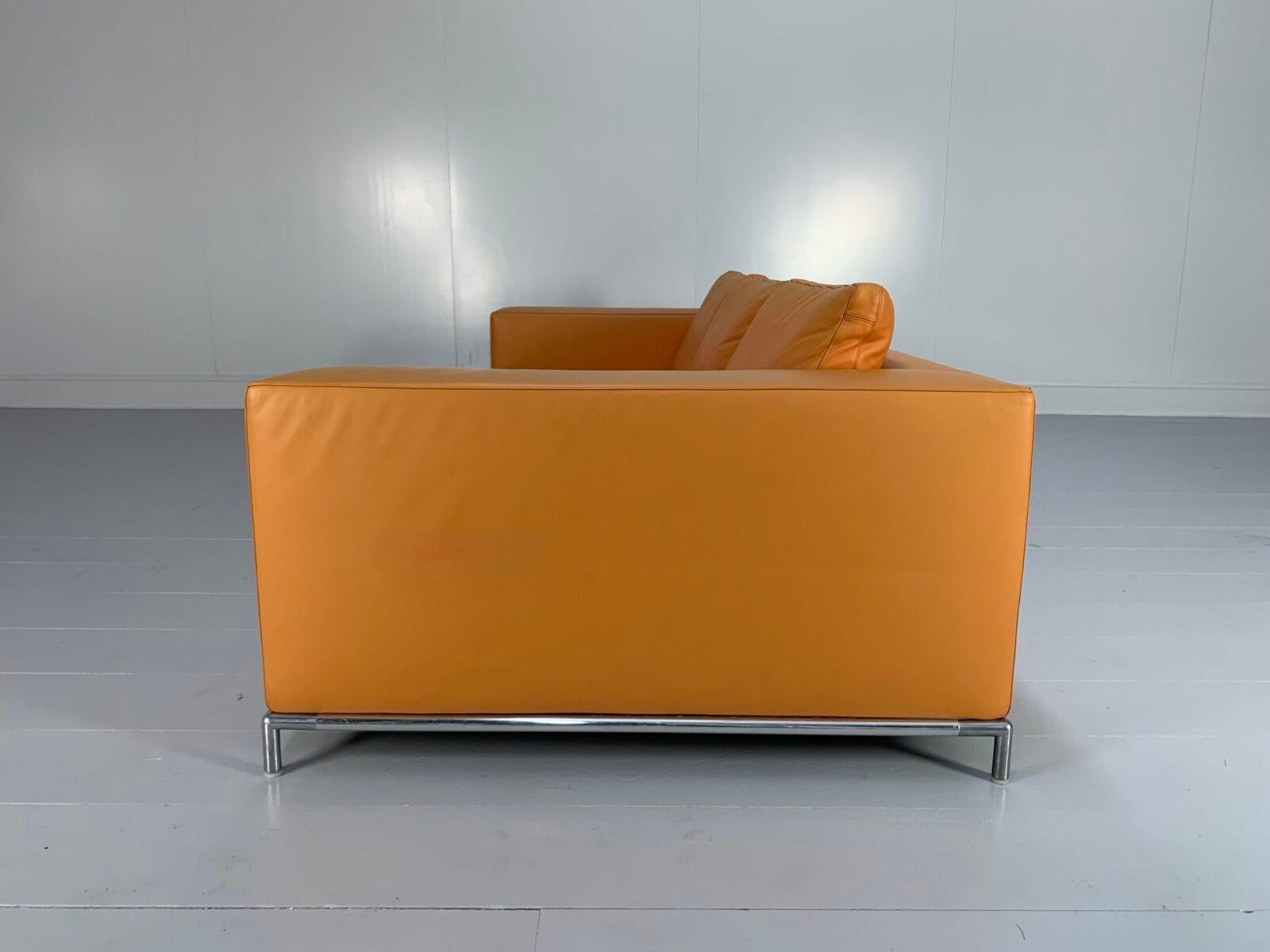 B&B Italia “George” 3-Seat Sofa – In Tan Orange “Gamma” Leather 1