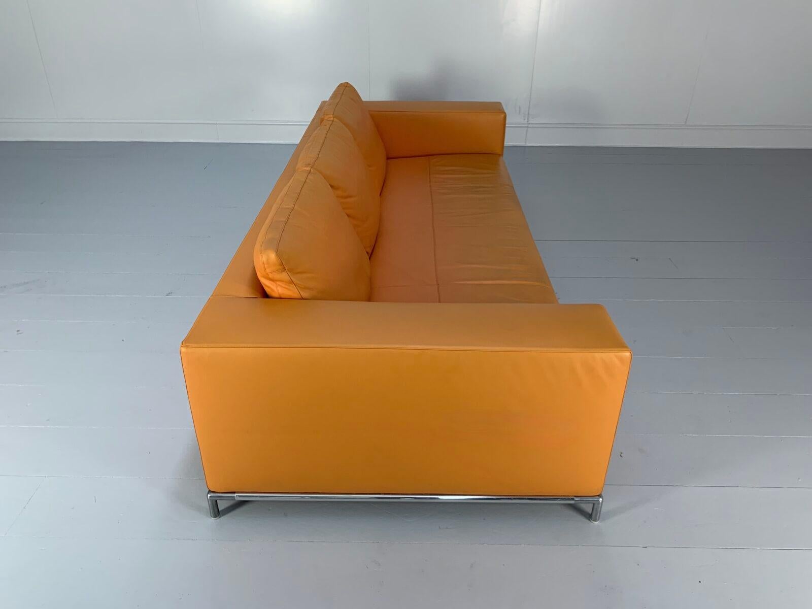 B&B Italia “George” 3-Seat Sofa – In Tan Orange “Gamma” Leather 4