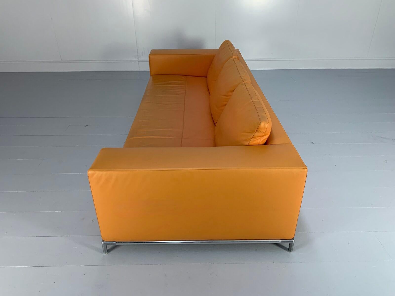 B&B Italia “George” 3-Seat Sofa – In Tan Orange “Gamma” Leather 5