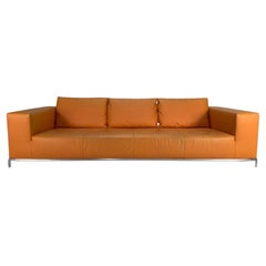 B&B Italia “George” 3-Seat Sofa – In Tan Orange “Gamma” Leather