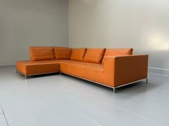 B&B Italia Sofá en L "George" - En piel "Gamma" naranja