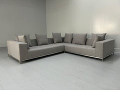 I.L.A. B. Italia "George" - Divano a L - In lino grigio pallido